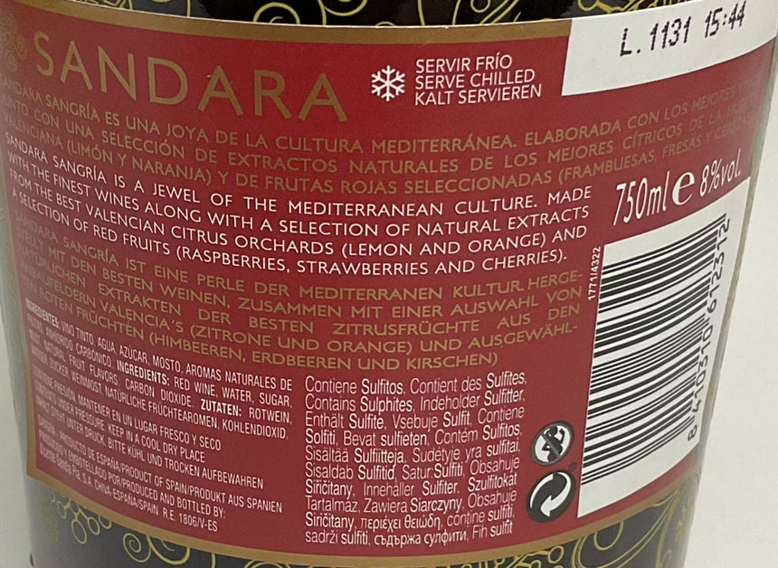 SANDARA 桑格利亞氣泡酒 Wine SANDARA 